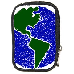 Globe Drawing Earth Ocean Compact Camera Leather Case by HermanTelo