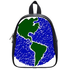 Globe Drawing Earth Ocean School Bag (small) by HermanTelo