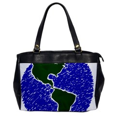 Globe Drawing Earth Ocean Oversize Office Handbag by HermanTelo