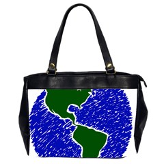 Globe Drawing Earth Ocean Oversize Office Handbag (2 Sides)