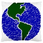 Globe Drawing Earth Ocean Large Cushion Case (One Side) Front