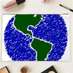 Globe Drawing Earth Ocean Cosmetic Bag (XXL) Back