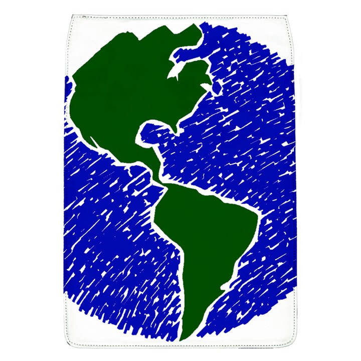 Globe Drawing Earth Ocean Removable Flap Cover (L)