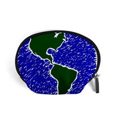 Globe Drawing Earth Ocean Accessory Pouch (small)