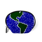 Globe Drawing Earth Ocean Accessory Pouch (Small) Back