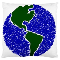 Globe Drawing Earth Ocean Standard Flano Cushion Case (one Side) by HermanTelo