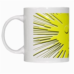 Smilie Sun Emoticon Yellow Cheeky White Mugs by HermanTelo