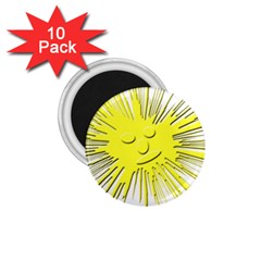 Smilie Sun Emoticon Yellow Cheeky 1 75  Magnets (10 Pack)  by HermanTelo