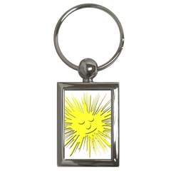 Smilie Sun Emoticon Yellow Cheeky Key Chains (rectangle)  by HermanTelo