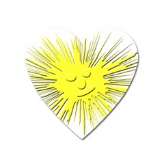 Smilie Sun Emoticon Yellow Cheeky Heart Magnet by HermanTelo