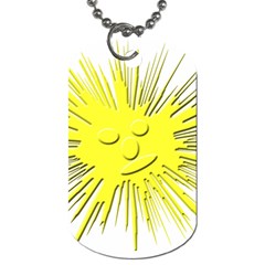 Smilie Sun Emoticon Yellow Cheeky Dog Tag (one Side)