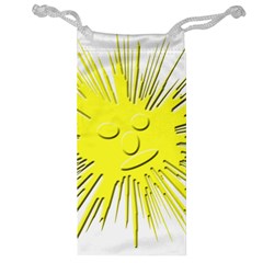 Smilie Sun Emoticon Yellow Cheeky Jewelry Bag by HermanTelo