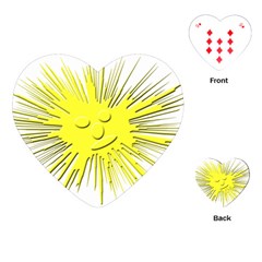 Smilie Sun Emoticon Yellow Cheeky Playing Cards (heart)