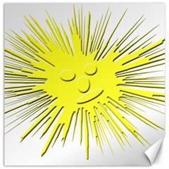 Smilie Sun Emoticon Yellow Cheeky Canvas 12  X 12  by HermanTelo