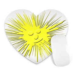 Smilie Sun Emoticon Yellow Cheeky Heart Mousepads by HermanTelo