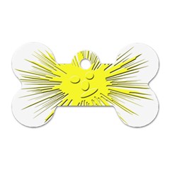 Smilie Sun Emoticon Yellow Cheeky Dog Tag Bone (one Side)