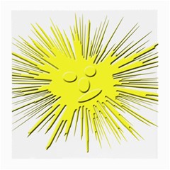 Smilie Sun Emoticon Yellow Cheeky Medium Glasses Cloth by HermanTelo