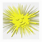 Smilie Sun Emoticon Yellow Cheeky Medium Glasses Cloth Front