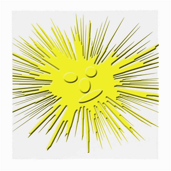 Smilie Sun Emoticon Yellow Cheeky Medium Glasses Cloth