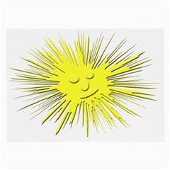 Smilie Sun Emoticon Yellow Cheeky Large Glasses Cloth (2-side) by HermanTelo