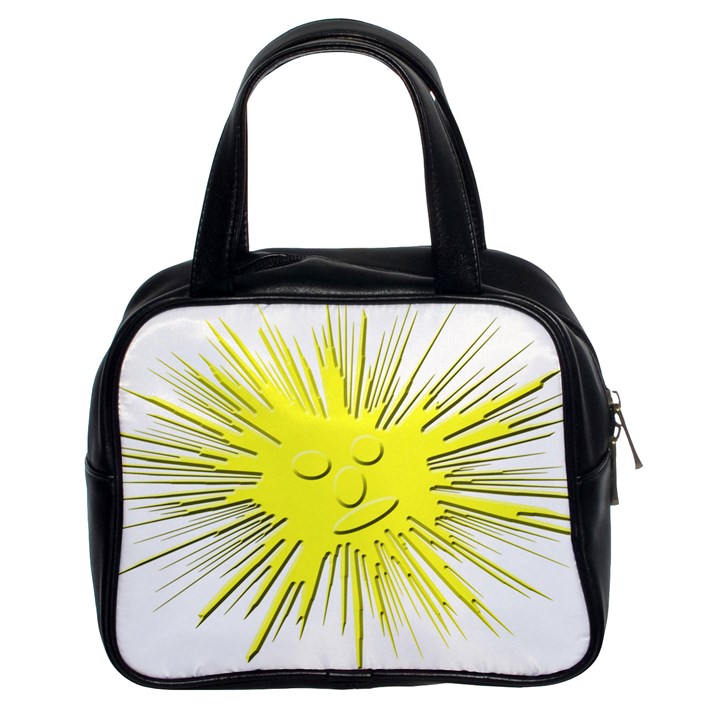 Smilie Sun Emoticon Yellow Cheeky Classic Handbag (Two Sides)