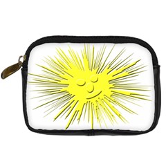 Smilie Sun Emoticon Yellow Cheeky Digital Camera Leather Case