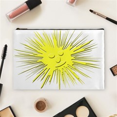 Smilie Sun Emoticon Yellow Cheeky Cosmetic Bag (large)