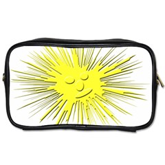 Smilie Sun Emoticon Yellow Cheeky Toiletries Bag (two Sides)