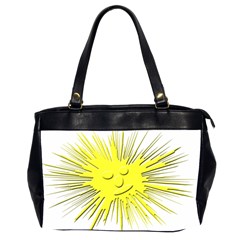 Smilie Sun Emoticon Yellow Cheeky Oversize Office Handbag (2 Sides)