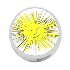 Smilie Sun Emoticon Yellow Cheeky 4-port Usb Hub (one Side)