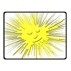 Smilie Sun Emoticon Yellow Cheeky Fleece Blanket (small)