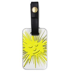 Smilie Sun Emoticon Yellow Cheeky Luggage Tags (one Side)  by HermanTelo