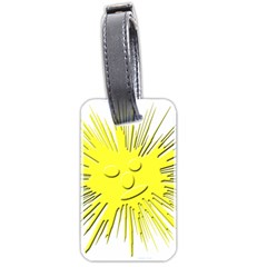 Smilie Sun Emoticon Yellow Cheeky Luggage Tags (two Sides) by HermanTelo