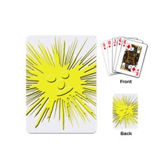 Smilie Sun Emoticon Yellow Cheeky Playing Cards (mini) by HermanTelo