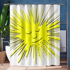 Smilie Sun Emoticon Yellow Cheeky Shower Curtain 60  X 72  (medium)  by HermanTelo