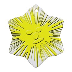 Smilie Sun Emoticon Yellow Cheeky Ornament (snowflake)