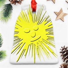 Smilie Sun Emoticon Yellow Cheeky Bell Ornament (two Sides)