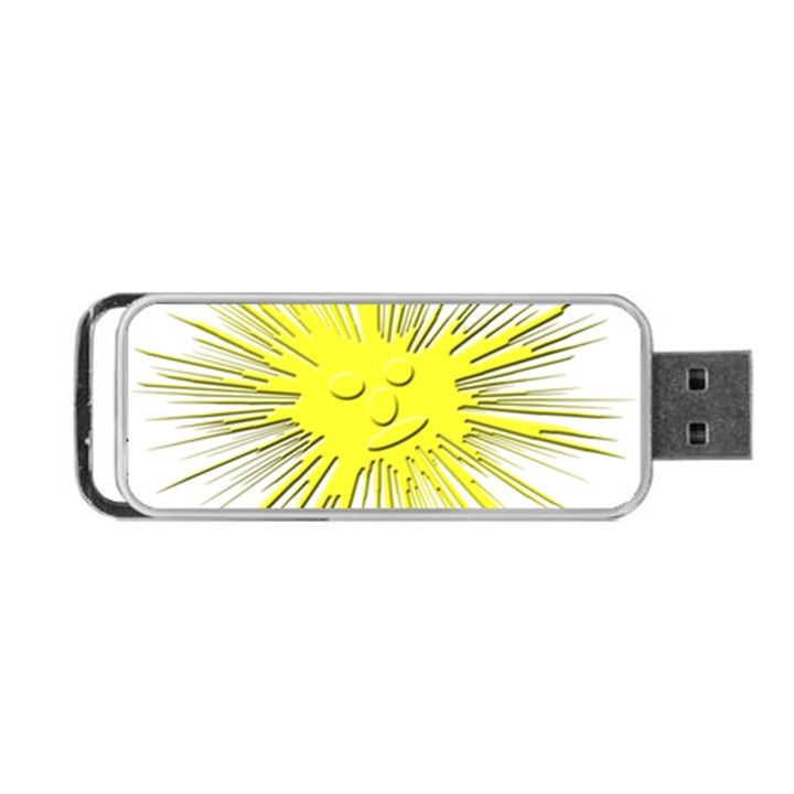 Smilie Sun Emoticon Yellow Cheeky Portable USB Flash (Two Sides)