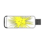 Smilie Sun Emoticon Yellow Cheeky Portable USB Flash (Two Sides) Back