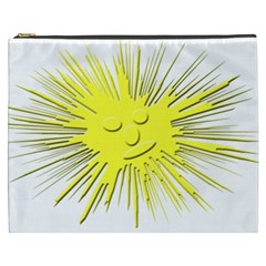 Smilie Sun Emoticon Yellow Cheeky Cosmetic Bag (xxxl)