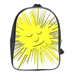 Smilie Sun Emoticon Yellow Cheeky School Bag (xl)