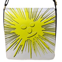 Smilie Sun Emoticon Yellow Cheeky Flap Closure Messenger Bag (s) by HermanTelo