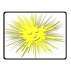 Smilie Sun Emoticon Yellow Cheeky Double Sided Fleece Blanket (small) 