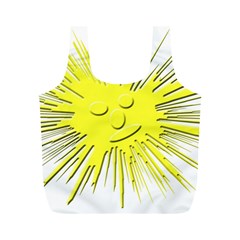 Smilie Sun Emoticon Yellow Cheeky Full Print Recycle Bag (m) by HermanTelo