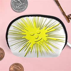 Smilie Sun Emoticon Yellow Cheeky Accessory Pouch (medium) by HermanTelo