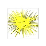 Smilie Sun Emoticon Yellow Cheeky Satin Bandana Scarf Front