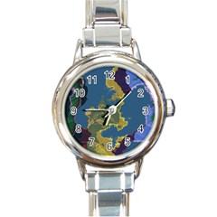 Map Geography World Round Italian Charm Watch by HermanTelo