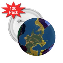 Map Geography World 2 25  Buttons (100 Pack)  by HermanTelo