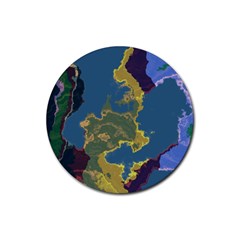 Map Geography World Rubber Round Coaster (4 Pack)  by HermanTelo