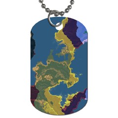 Map Geography World Dog Tag (two Sides) by HermanTelo